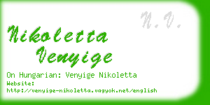 nikoletta venyige business card